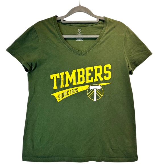 VTG Portland Timbers Womens Green V-neck Shirt Medium - Picture 1 of 6